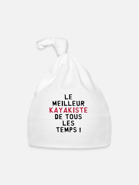 Canoë / Canoéiste / Kayak / Kayakiste / Sport - Bonnet bio Bébé - blanc - Devant