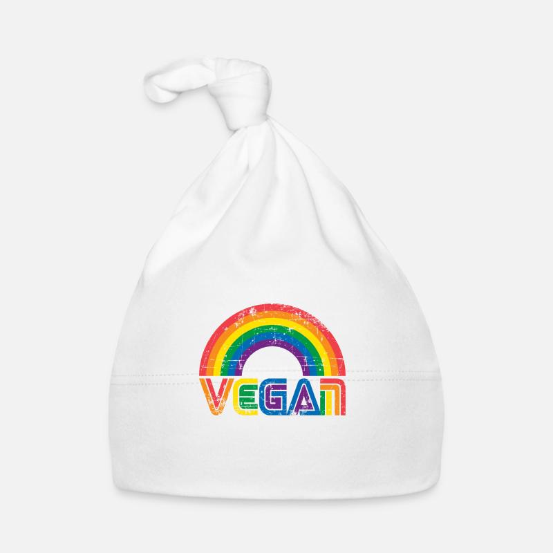 Cadeau drapeau végétalien arc-en-ciel Bonnet bio Bébé