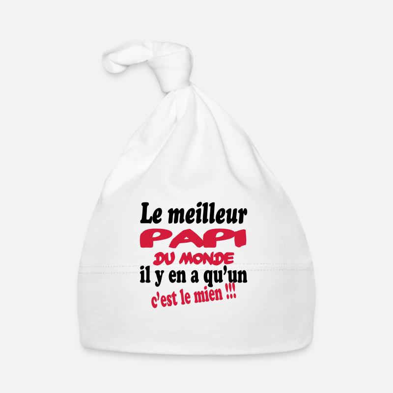 Le meilleur papi du monde c'est le mien !!! - Organic Baby Cap - white