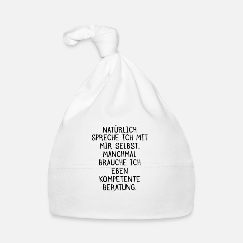 Natuerlich spreche ich mit mir selbst Geschenk Baby Bio-Mütze