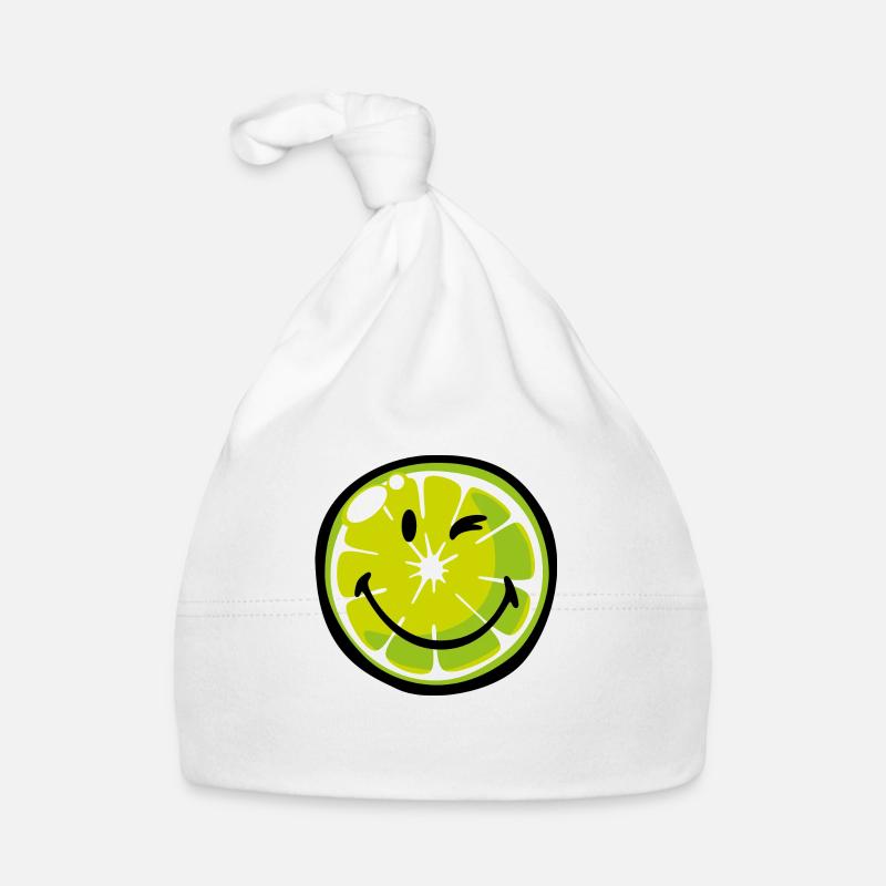 Smiley Lime Organic Baby Cap