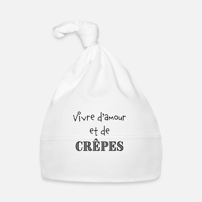 Vivre d'amour et de crêpes - Bonnet bio Bébé - blanc
