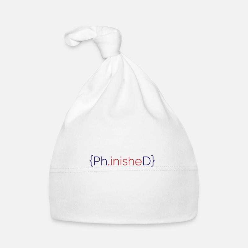 Phinished Finished PhD Abschluss Geschenk - Baby Bio-Mütze - Weiß