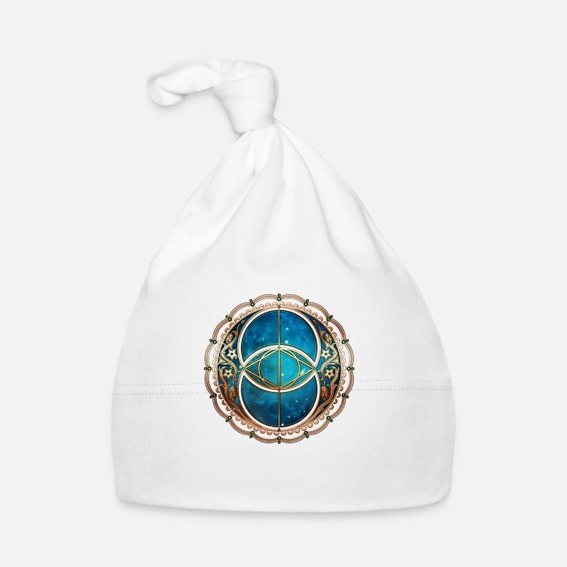 Vesica Piscis, Chalice Well, Sacred Geometry space Organic Baby Cap