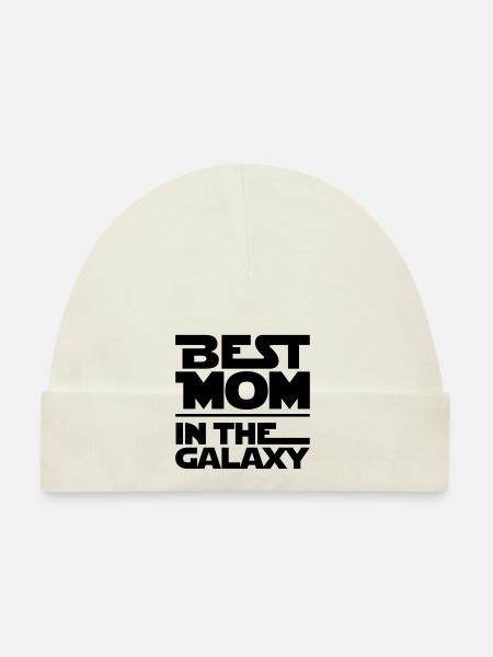 BEST MOM IN THE GALAXY - Baby Bio-Mütze - Weiß - Vorne