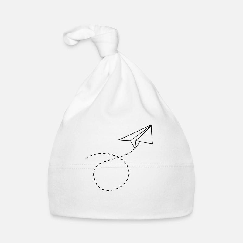 dashed line paper airplane folded toy airplane fly Organic Baby Cap