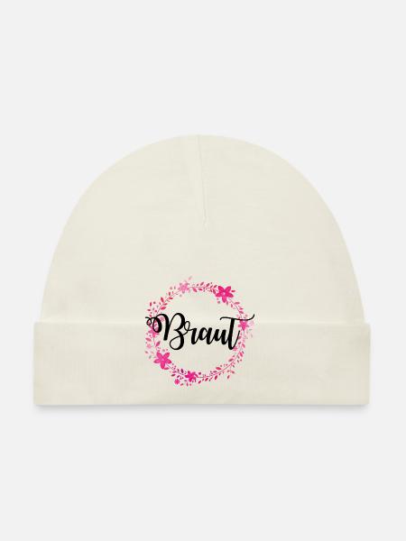 braut kranz - Baby Bio-Mütze - Weiß - Vorne