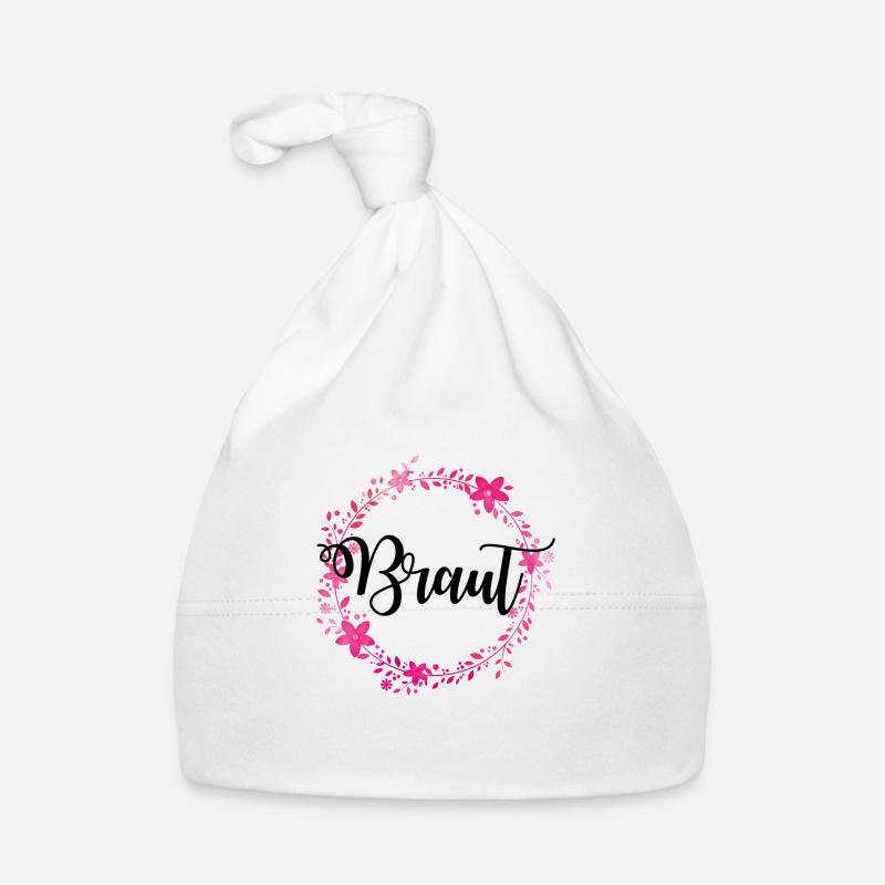 braut kranz - Baby Bio-Mütze - Weiß