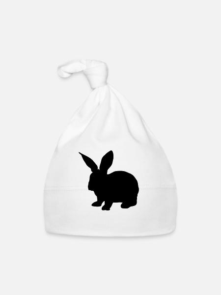 hase silhouette - Baby Bio-Mütze - Weiß - Vorne