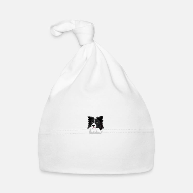 Border Collie - Bonnet bio Bébé - blanc
