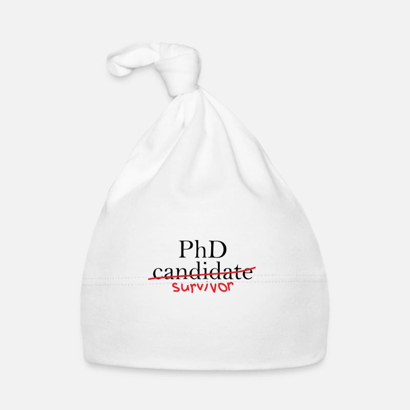 Phd Survivor Abschluss Geschenk - Baby Bio-Mütze - Weiß