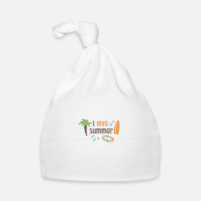 I love summer - Bonnet bio Bébé - blanc