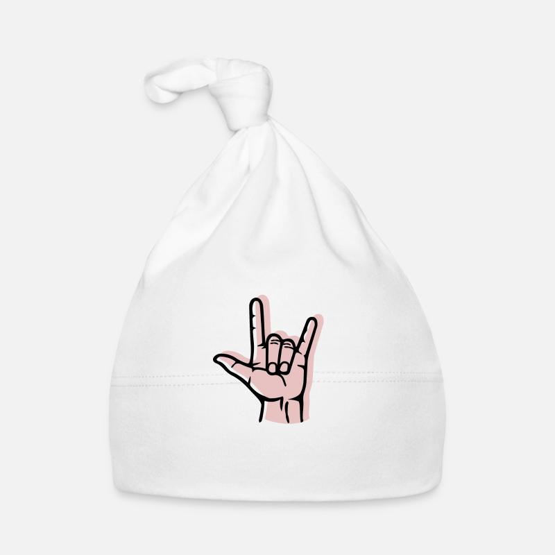 Offset à la main en métal - Bonnet bio Bébé - blanc
