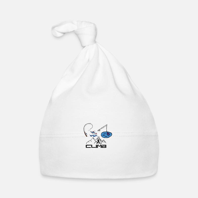 Passe-temps sport escalade pêche cadeau pêcheur poisson - Bonnet bio Bébé - blanc