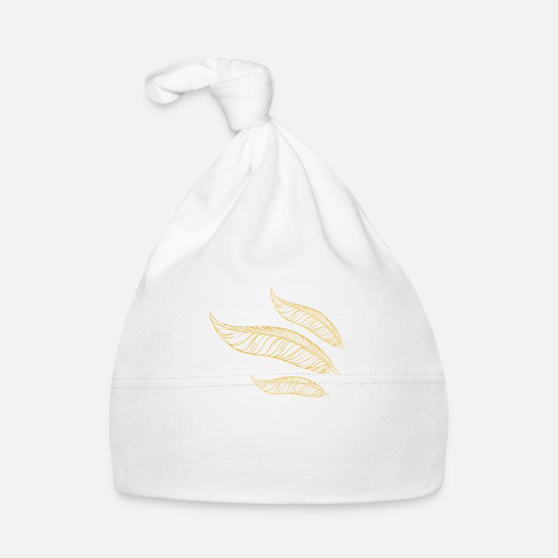 plumes dorées Bonnet bio Bébé