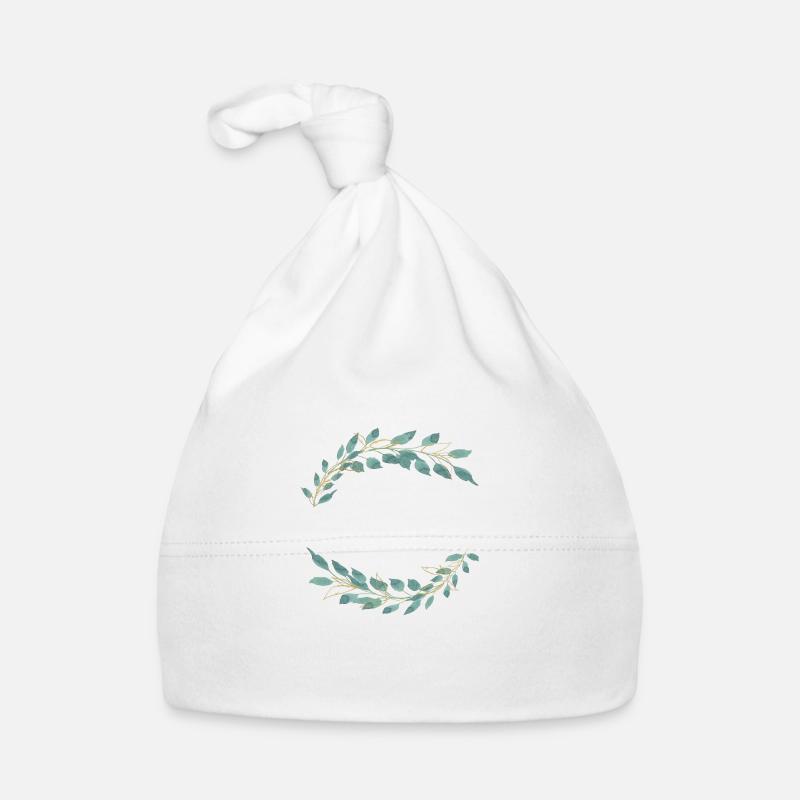 Customizable half ring green gold 2 Organic Baby Cap