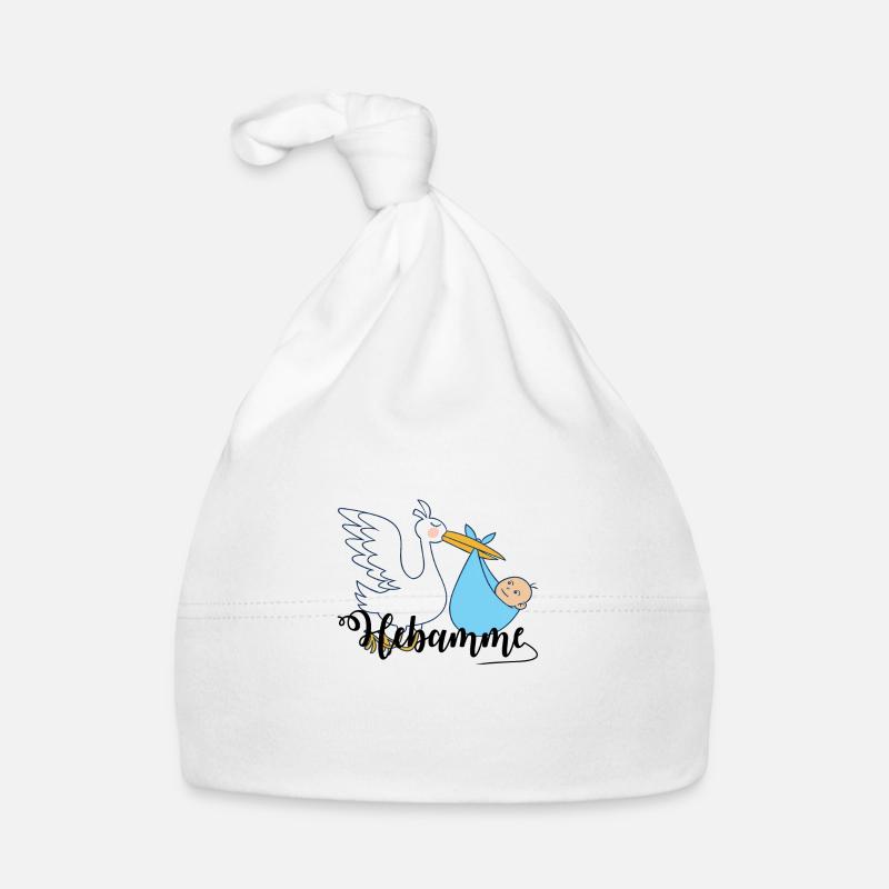 Hebamme Geburtshelfer Entbindungspfleger Geschenke - Baby Bio-Mütze - Weiß
