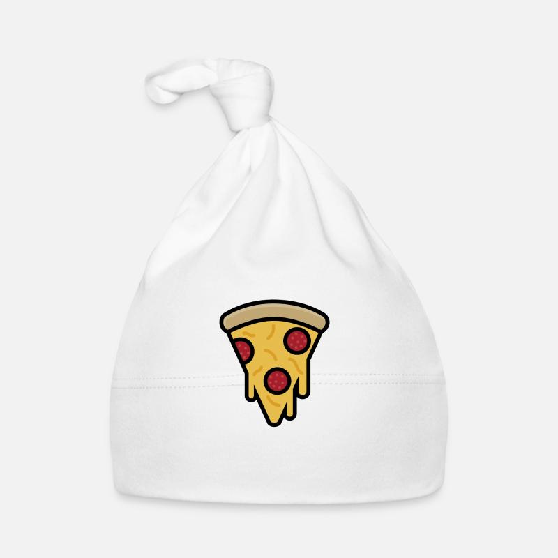 Tranche de pizza - Bonnet bio Bébé - blanc