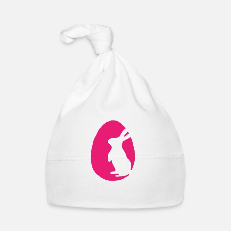 Pâques Oeuf de Pâques Lapin de Pâques - Bonnet bio Bébé - blanc