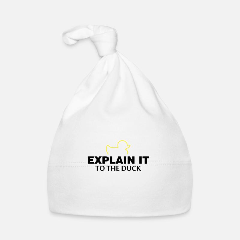 Explain it to the duck Nerd Programmierer Geschenk - Baby Bio-Mütze - Weiß