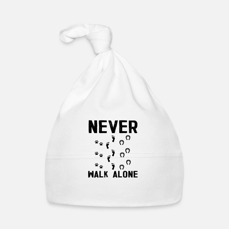 Never walk alone Reiter Pferd Katze Hund Geschenk Baby Bio-Mütze