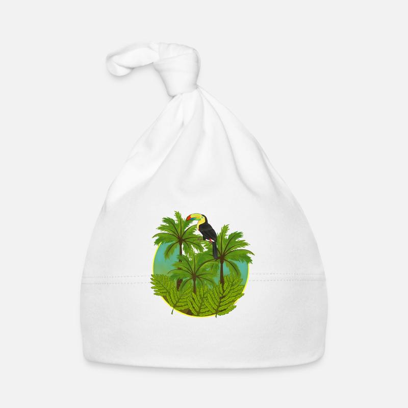 Jungle, toucan, jungle - Bonnet bio Bébé - blanc