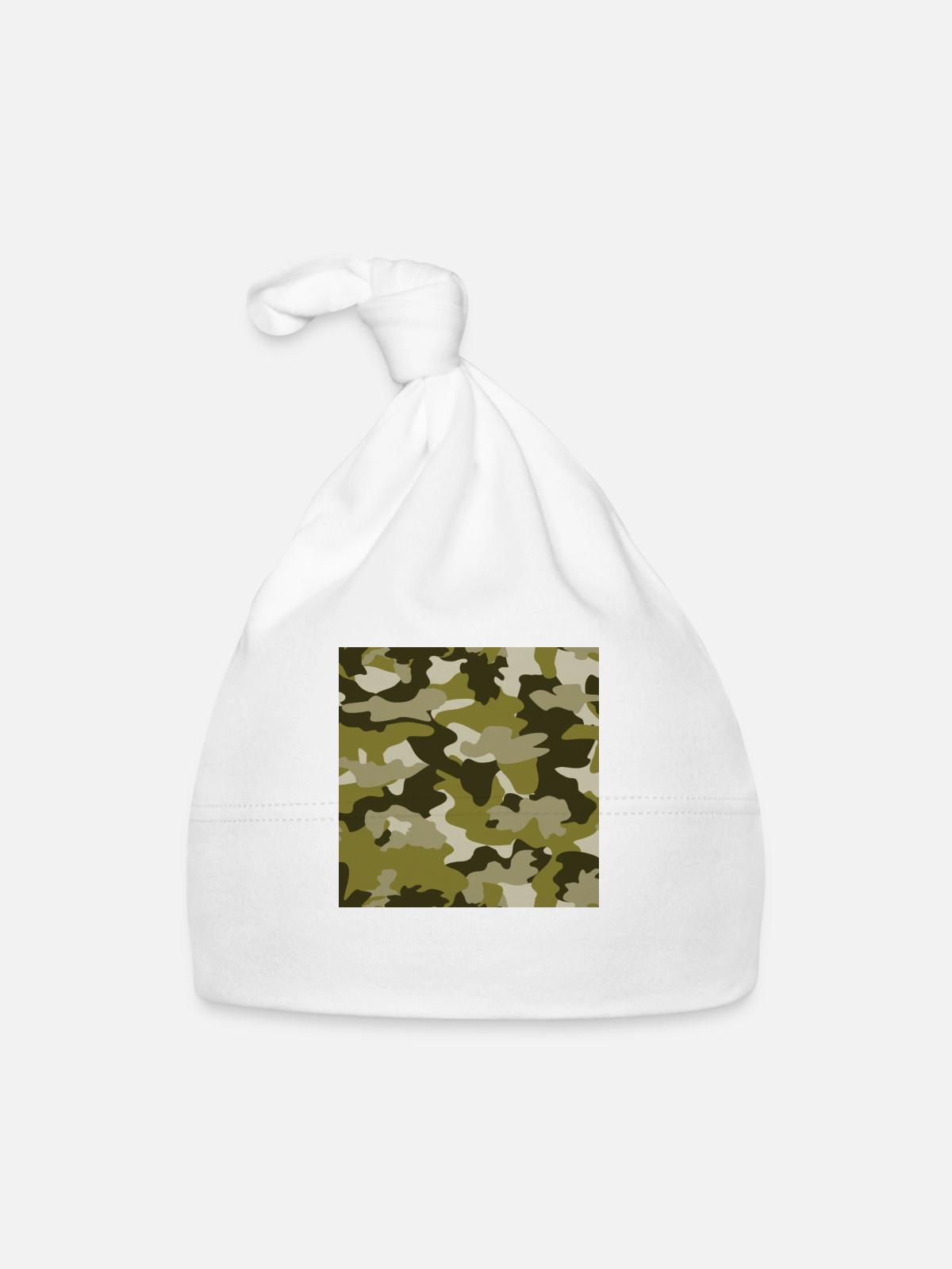 camouflage - Bonnet bio Bébé - blanc - Devant