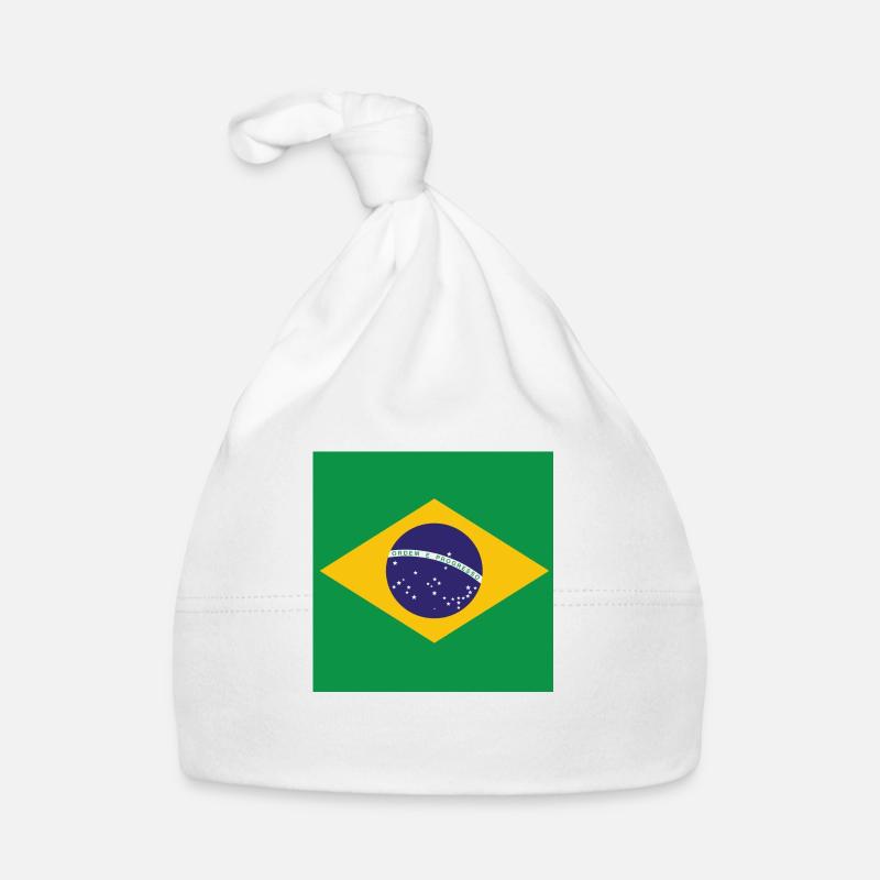 Brasilien - Baby Bio-Mütze - Weiß
