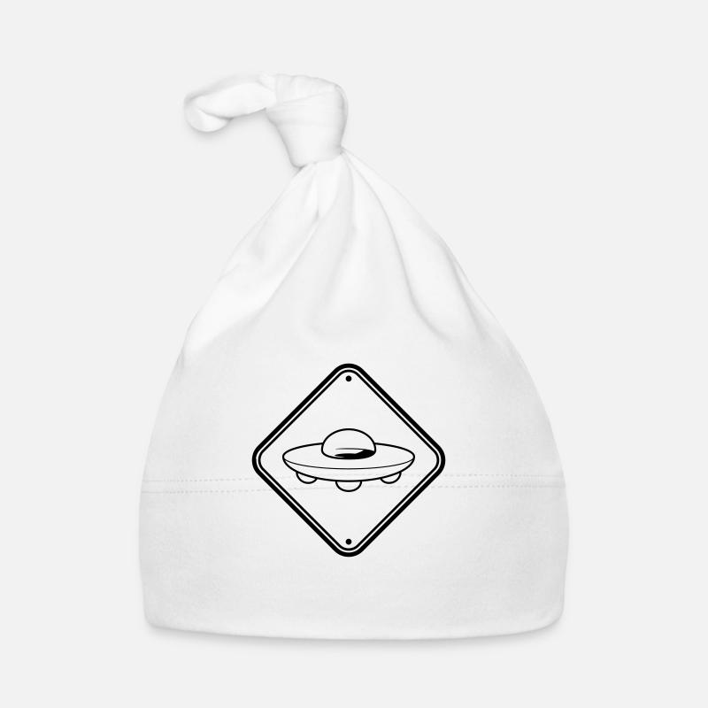 Schild Hinweis UFO Baby Bio-Mütze