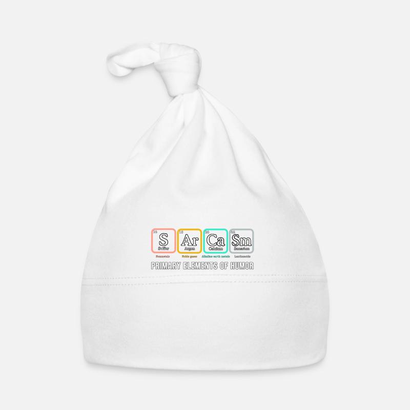 Sarcasm Shirt SArCaSm Principaux éléments de l'humour - Bonnet bio Bébé - blanc