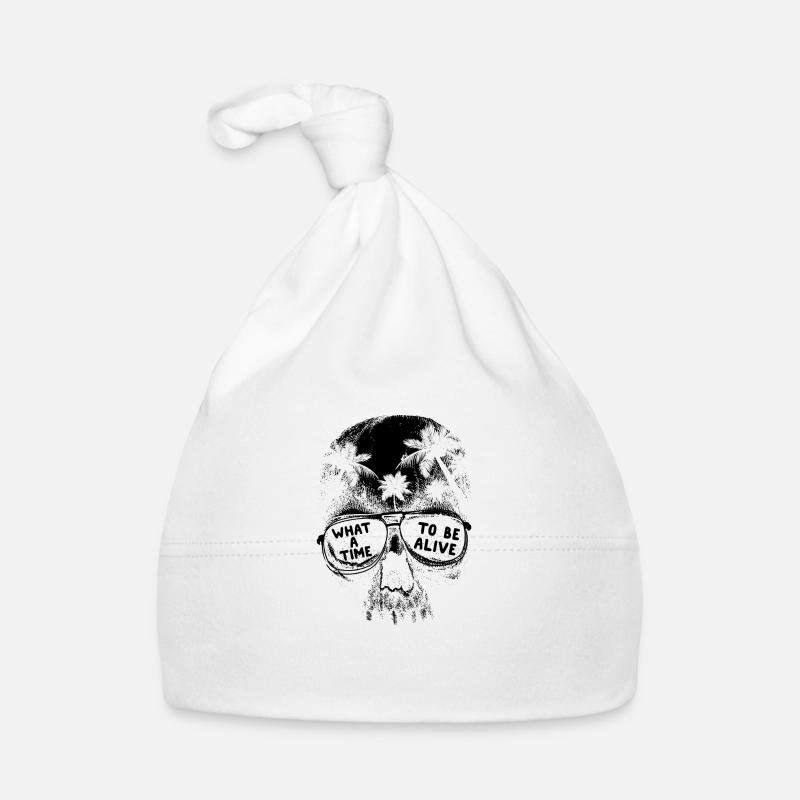 Crâne de palmier soleil d'été - Bonnet bio Bébé - blanc