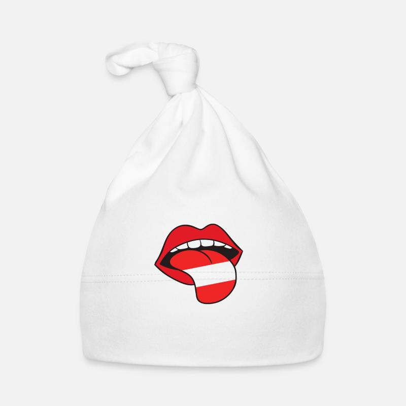 Bouche langue drapeau autriche cadeau rock'n'roll Bonnet bio Bébé