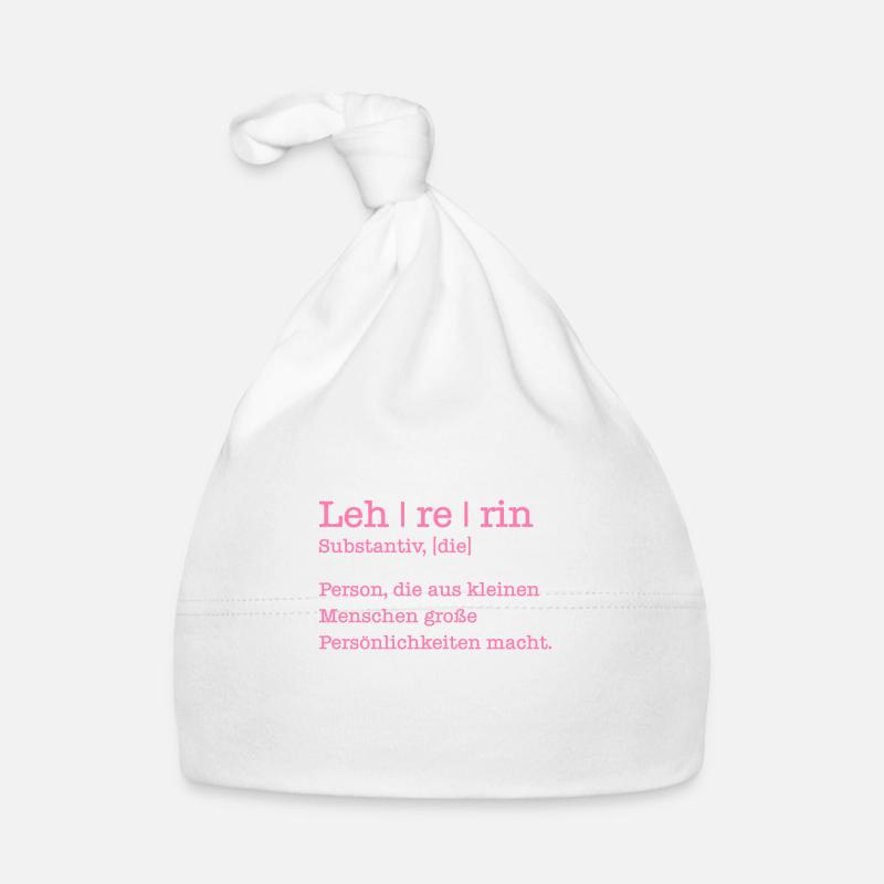 Lehrerin Geschenk Student Schule - Baby Bio-Mütze - Weiß