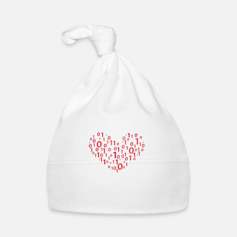 Herz Binär Kodierung Informatik Programmierer Baby Bio-Mütze