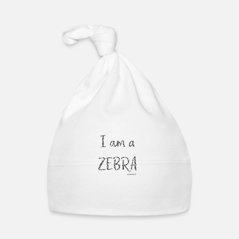I am a zebra - Bonnet bio Bébé - blanc