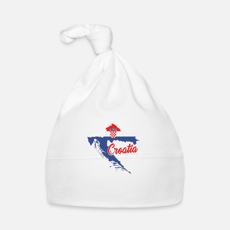 Croatie Balkans | Cadeau de vacances croate croate - Bonnet bio Bébé - blanc