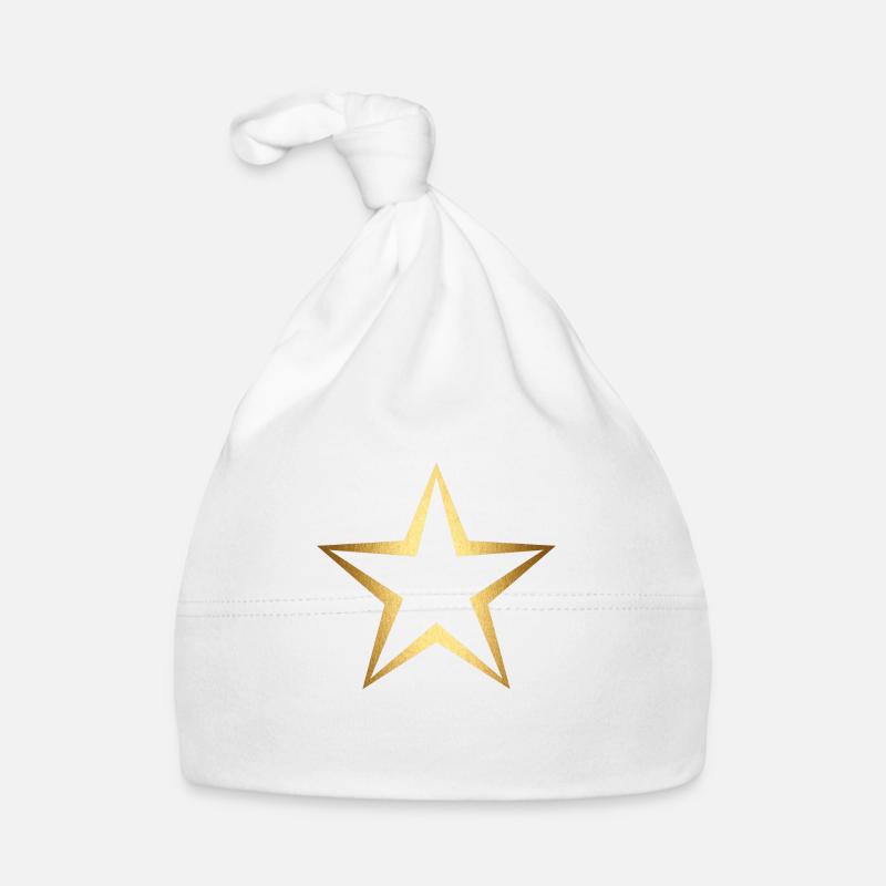 Or étoile - Bonnet bio Bébé - blanc