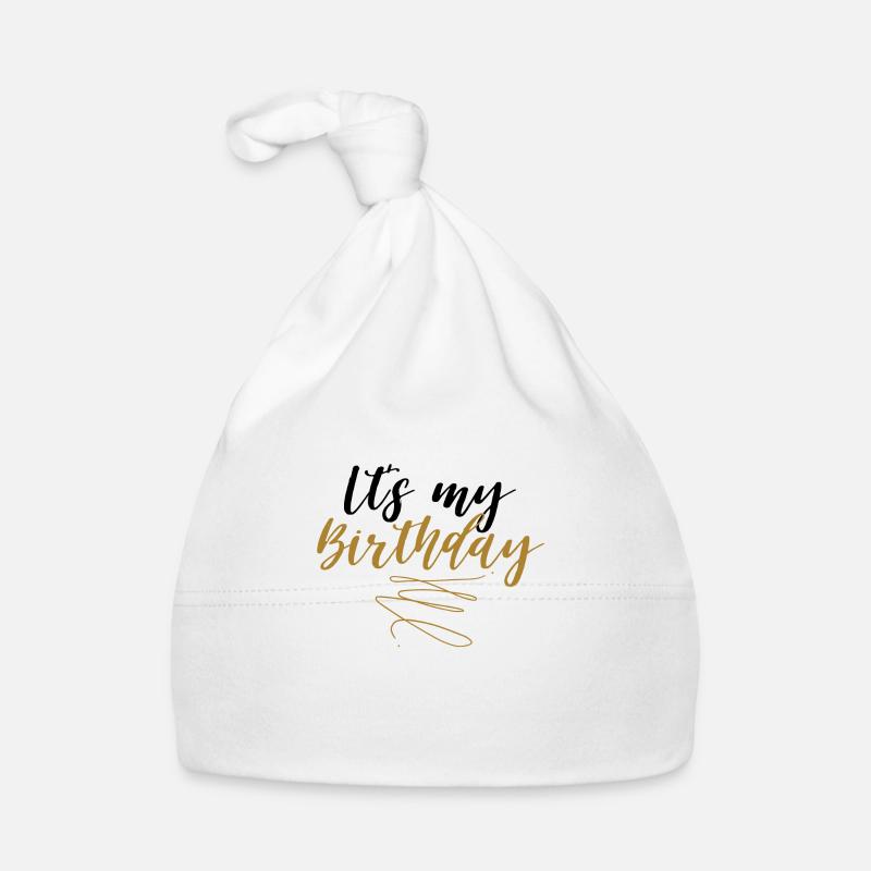 C'est mon t-shirt d'anniversaire - Bonnet bio Bébé - blanc
