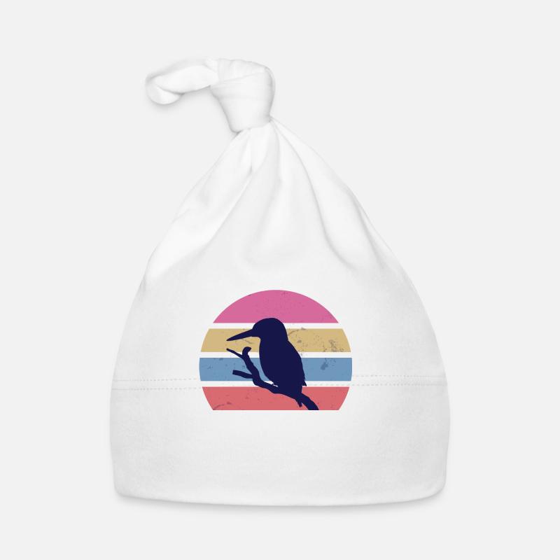 Design vintage de Kingfisher - Bonnet bio Bébé - blanc