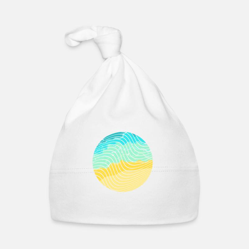 Beach wave - Organic Baby Cap - white