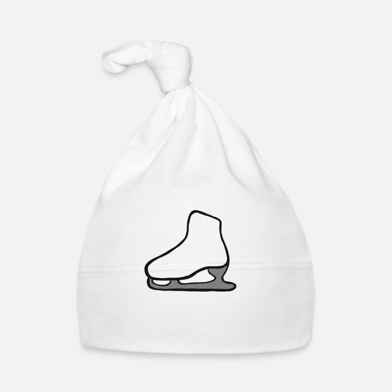 Schlittschuh Eisschnelllauf Eiskunstlaufen Eislauf - Baby Bio-Mütze - Weiß