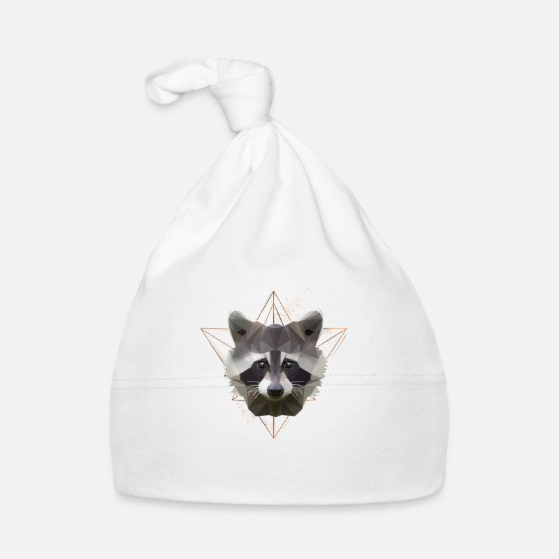 Low Poly Art Raton Racoon Cool Polygon Bonnet bio Bébé