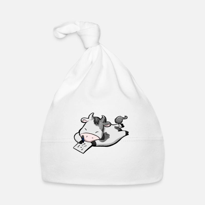Cowculator - une vache qui compte;) Bonnet bio Bébé