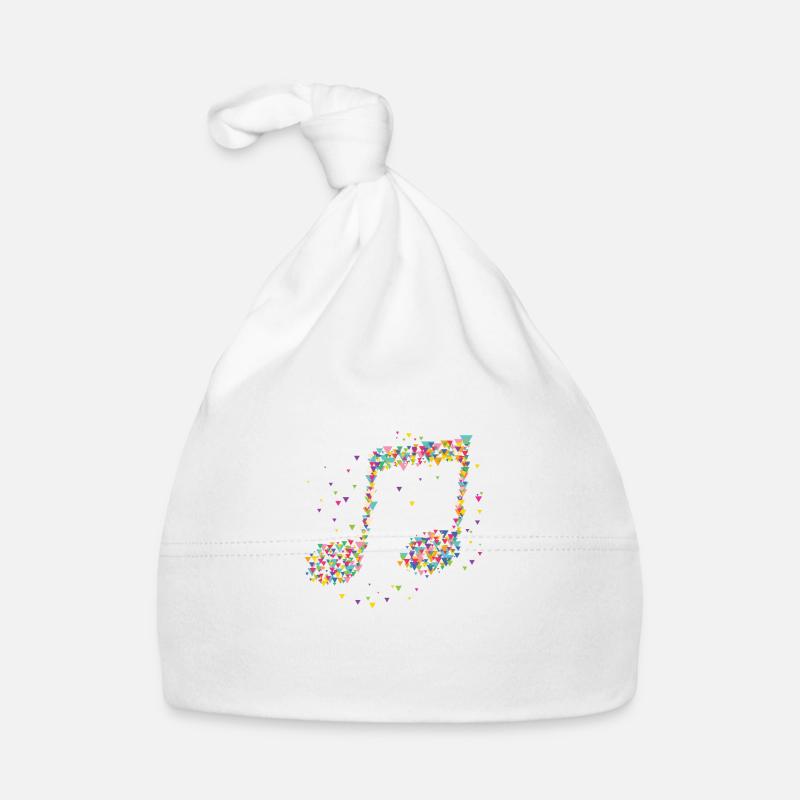 Musique Notes Artistique Triangles géométriques - Bonnet bio Bébé - blanc