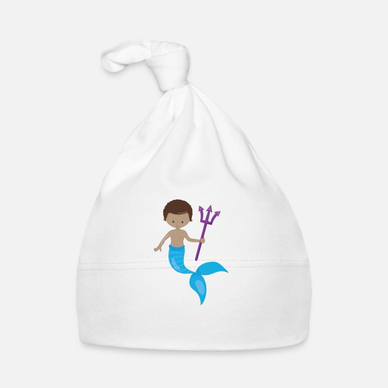 Jolie sirène avec trident Bonnet bio Bébé