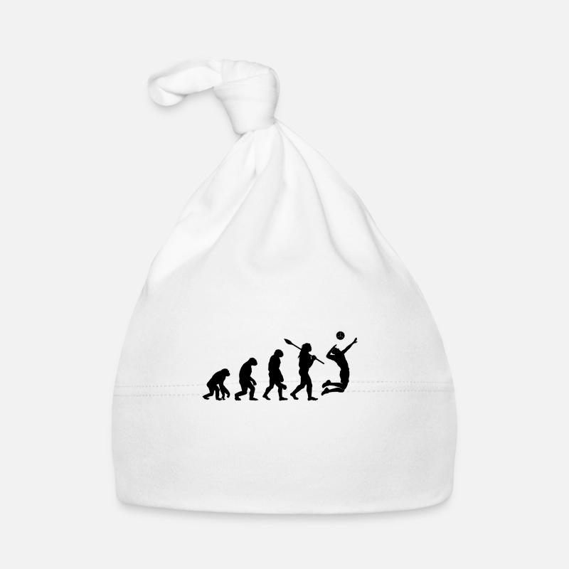 Human evolution volleyball sport Organic Baby Cap