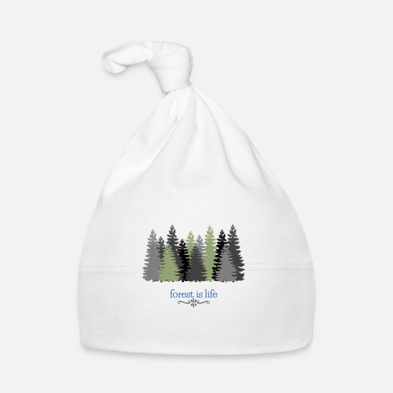 naturellement -forêt -illustration - Bonnet bio Bébé - blanc