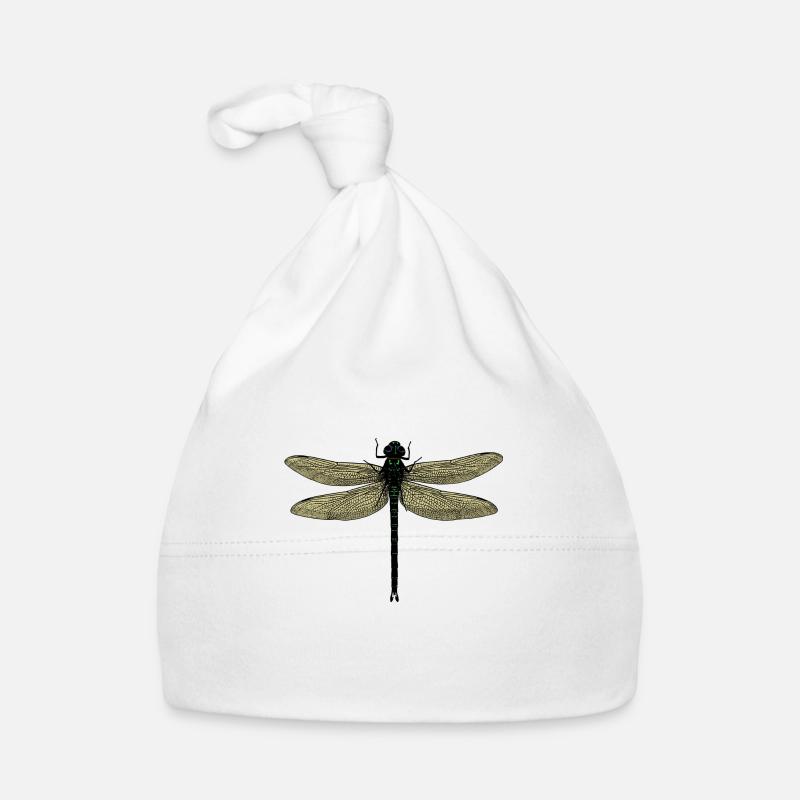 A dragonfly - dragonfly - Organic Baby Cap - white
