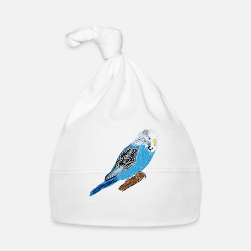 Perruche bleue / Blue Budgie I Bonnet bio Bébé