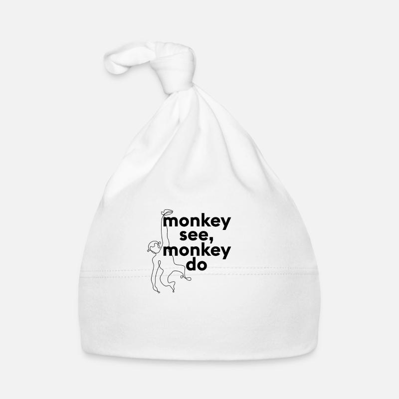 Monkey see, monkey do. Tierspruch mit Affe Baby Bio-Mütze